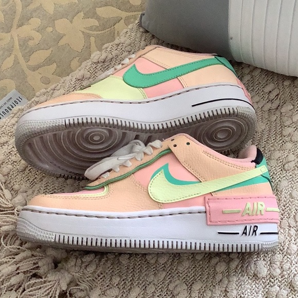 Nike W AF1 Shadow Air Force 1 Arctic Punch Pink Green Sneakers 💚💛💖💛 - Picture 10 of 12
